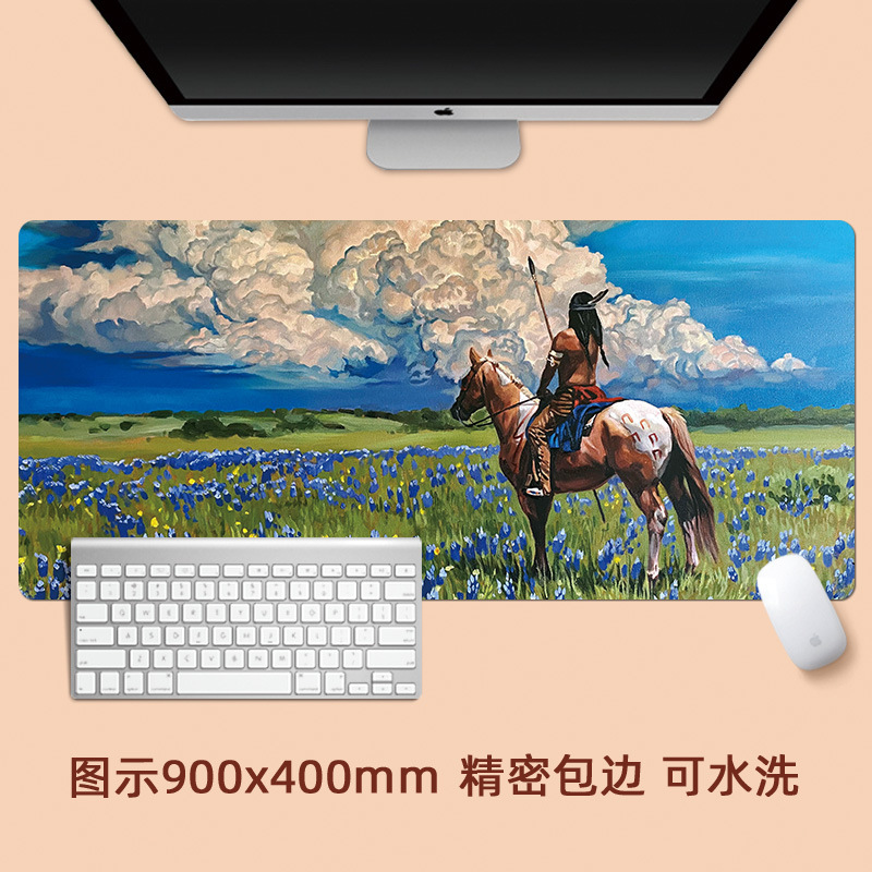 Van Gogh pintura al óleo paisaje pintura paisaje de gran tamaño estera del ratón paisaje retro artístico creativo bloqueo engrosada estera de la tabla