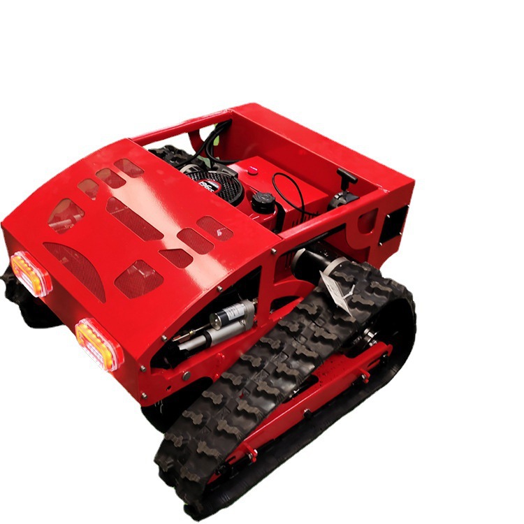 Cortadora de césped autopropulsiva sobre orugas Cortadora de césped con control remoto Equipo de corte automático Cortadora de césped eléctrica sobre orugas
