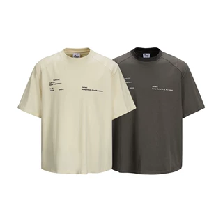 RUIIENRS x CROWD CITY 2025 夏季新款模糊印花结构领短袖Y629