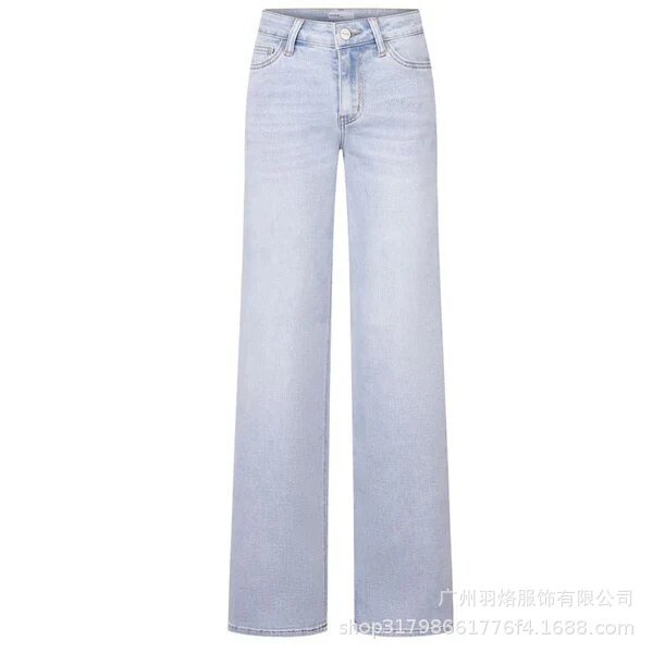 2025 Spring New Narrow Wide Leg Pants High Waist Hip Straight Loose Jeans Women