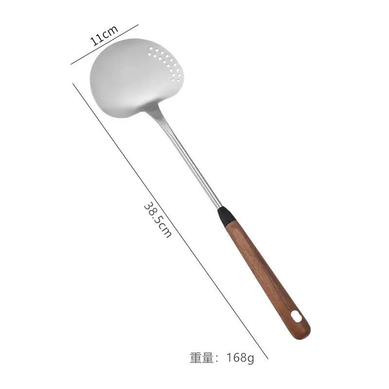 304不锈钢蘑菇铲家用炒菜老式厨具锅铲实木木柄防烫锅铲烹饪铲勺|undefined