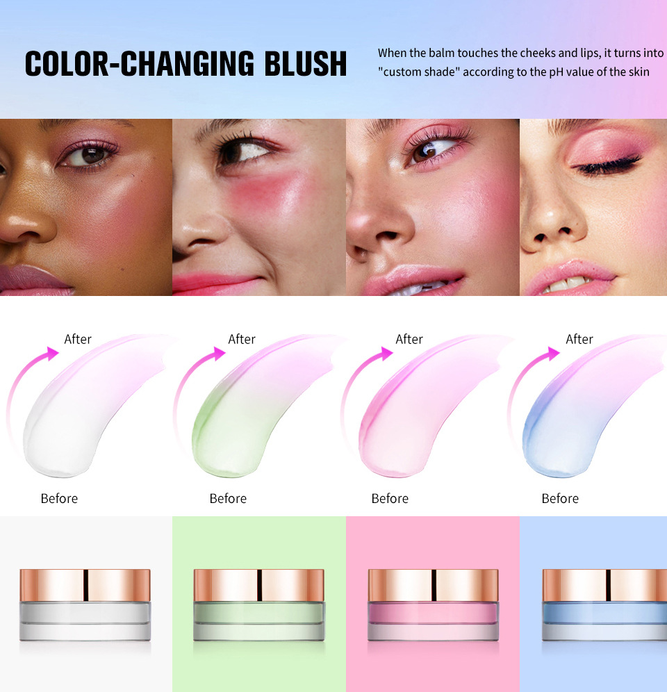 ibcccndc Thermochromic Blush Transparent Color-changing Gel High-Gloss Blush Cream Natural Nude Blush Blush Specification drawing