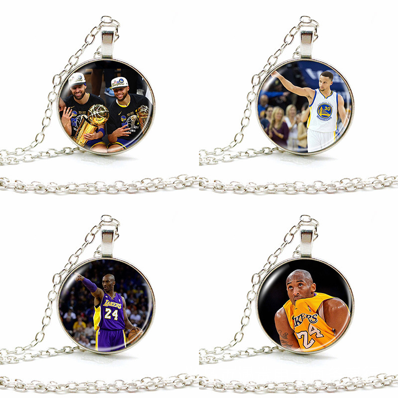 Hot selling jewelry nba Star series iconic action time gem necklace White K alloy necklace wholesale