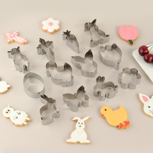 Factory direct supply stainless steel Easter cookie mold handmade fondant baking tools diy cake mold
