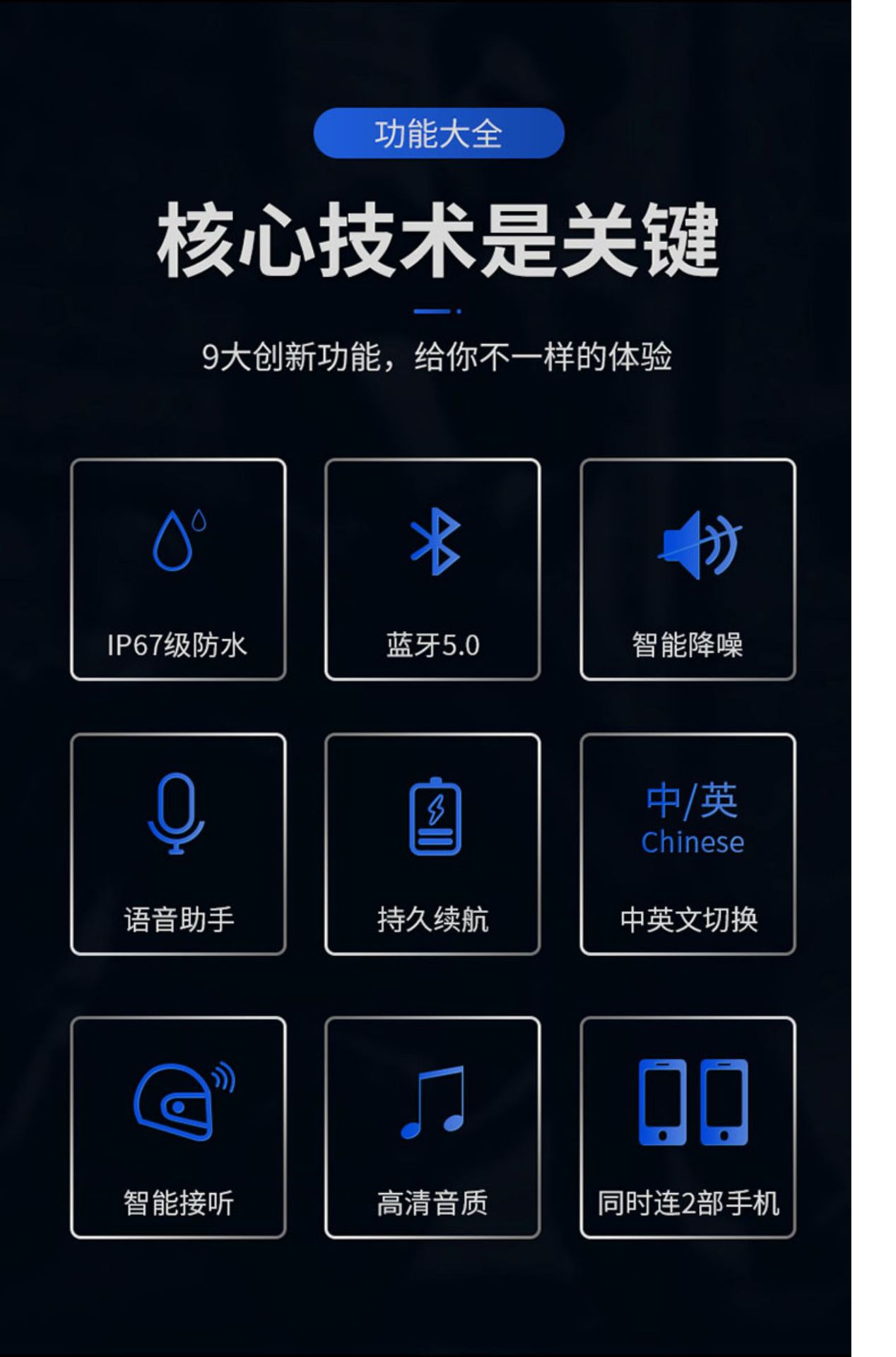 Bt12 Motorcycle Helmet Bluetooth Headset Built-In Men's Motorcycle Full-Face Helmet Riding Windproof and Noise Reduction Headset Waterproof Wholesale