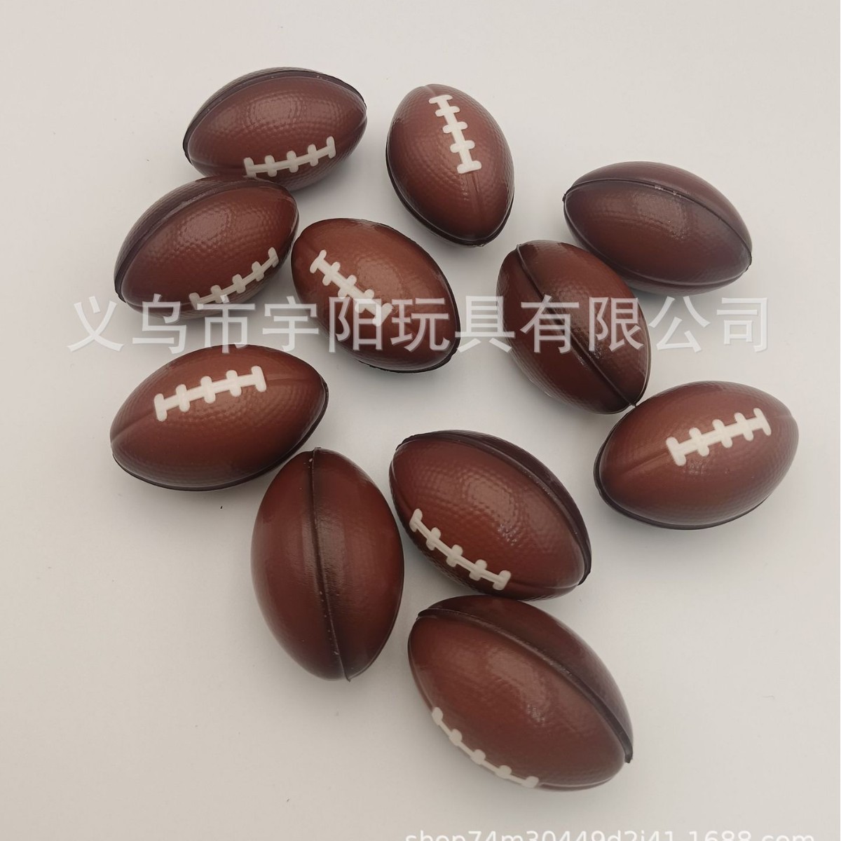 Amazon's Popular Mini Foaming Sponge Decompression Basketball Fully Printed Pu Brown Rugby 4cm Football Bouncy Ball