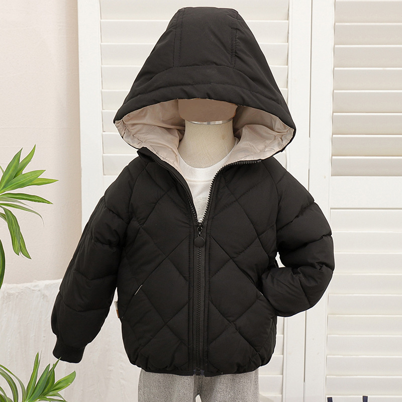 Otoño e invierno Abrigo acolchado de algodón para niños Abrigo con capucha engrosada para hombres y mujeres Abrigo acolchado de algodón para niños de estilo coreano