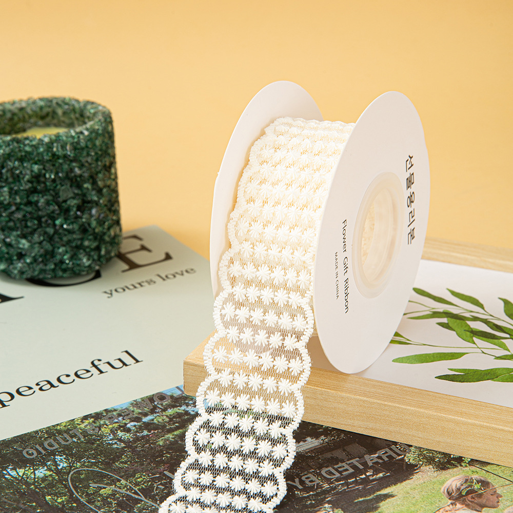 透明レースウェビングメッシュ刺繍ミルクシルク DIY リボンヘアアクセサリー花包装衣類アクセサリー