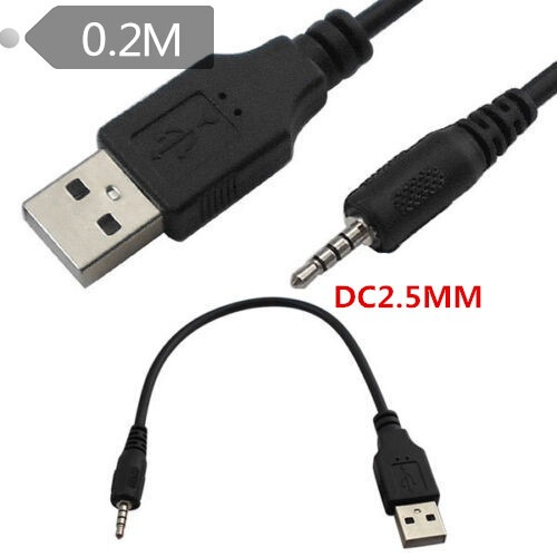 Mp3/Mp4 Download/Charging/Audio Conversion Data Cable Bluetooth Headset Charging Cable USB to 2.5mm Male