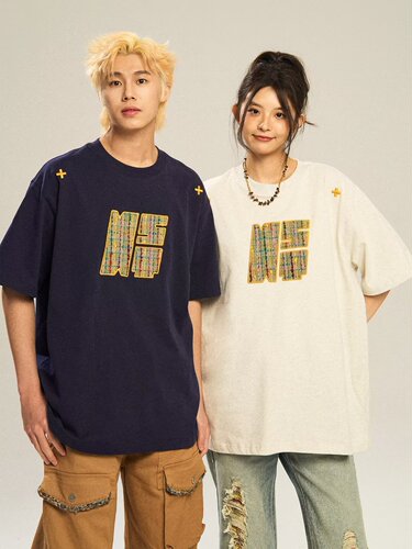 Men's Summer Short Sleeve T-Shirt, Korean Style Fashion Embroidered Half-Sleeve Top, Hong Kong Style Loose Casual Streetwear T-Shirt