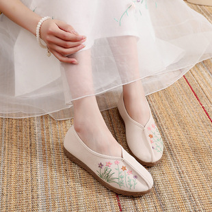 New embroidered shoes ancient costume dance elegant embroidered Hanfu shoes women's improved fashion casual old Beijing cloth shoes