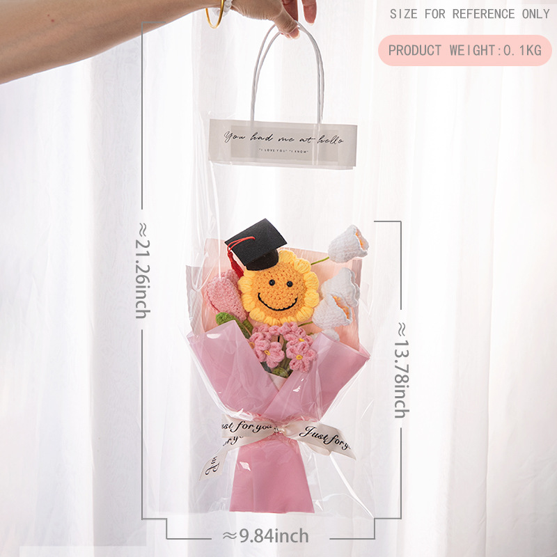 웃는 해바라기 박사 모자-핑크