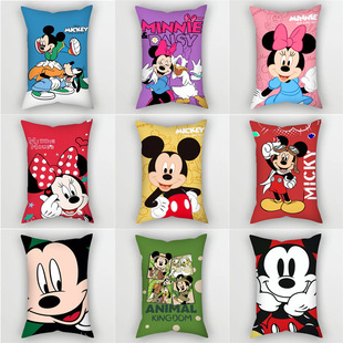 Cute Cartoon Mickey Minnie Pillow Children's Bedroom Cushion Sofa Dormitory Pillow Lumbar Pillow