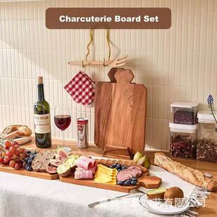 Cross-Border Wooden Kitchen Deli Fruit Cutting Board Western Restaurant Steak Plate Household Wooden Creative Cutting Board Cutting Board