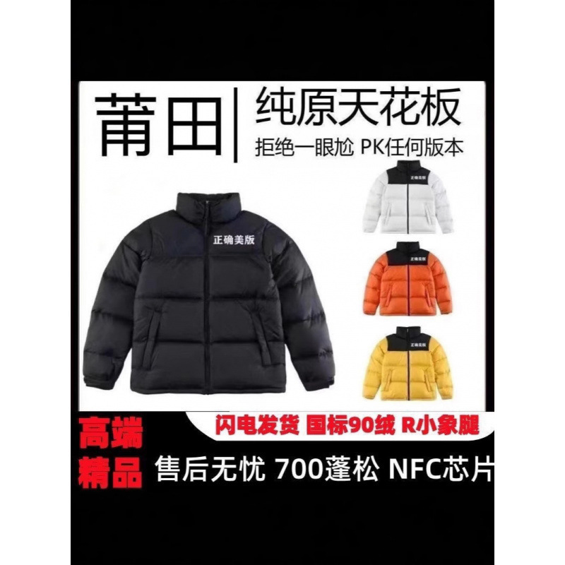 Pure Original American Version 1996 down Jacket 700 Fluffy White Duck down Long-Sleeved Tnf North Winter Thickeneded Warm Jacket for Men and Women