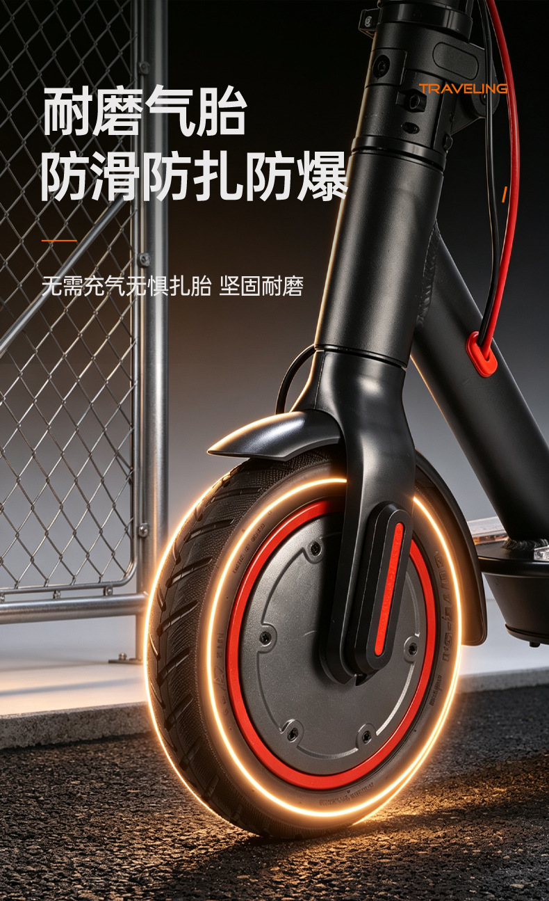 Cross-border foldable electric scooter for commuting to work, adult mobility vehicle, shock-absorbing portable two-wheeled scooter wholesale