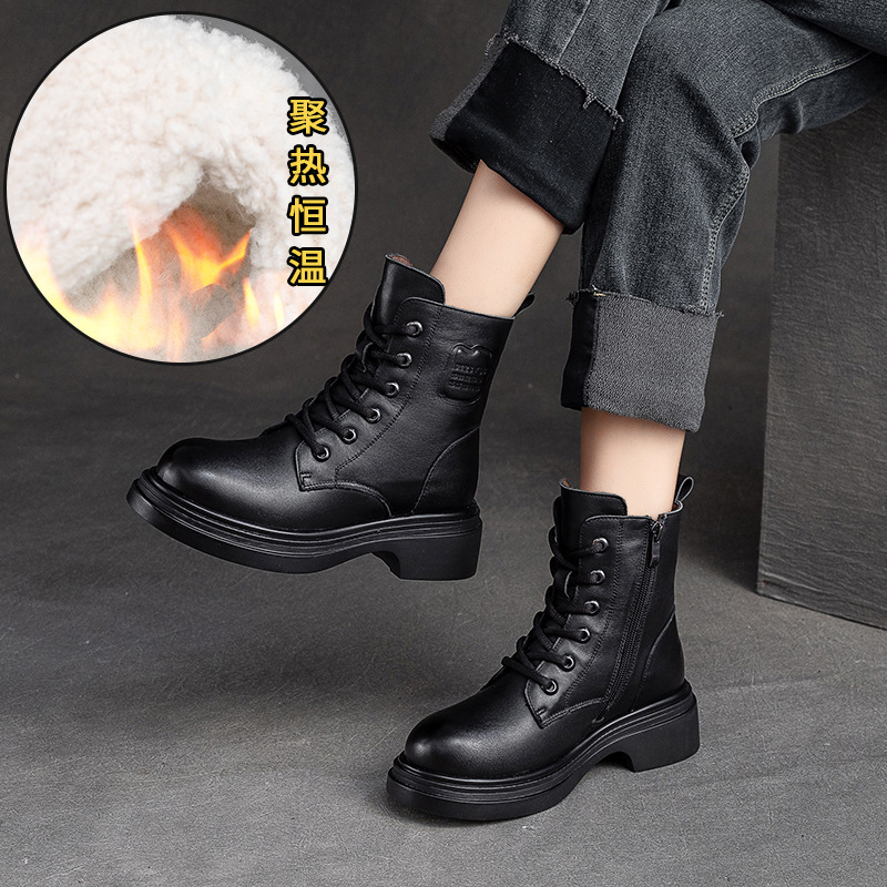 F4364 2660K GIÀY BOOT CỔ THẤP NỮ HUAAIDU MÙA XUÂN THU ĐÔNG GIÀY DÉP NỮ VẢI BÔNG G06 SẢN PHẨM MỚI