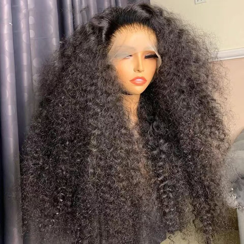 Lace Front Small Curly Wig 13*4 Lace Wig Full Head Wig Mixed Human Hair Wigs