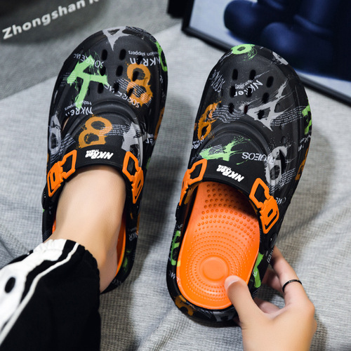 Men's Summer Slip-on Hiking Shoes for Outdoor Wear, Non-slip Driving Two-in-One, Comfortable Sports Sandals for Large Feet and Casual Beach Wear