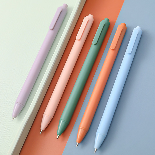 Simple macaron color press pen student exam bullet gel pen learning office press black water pen