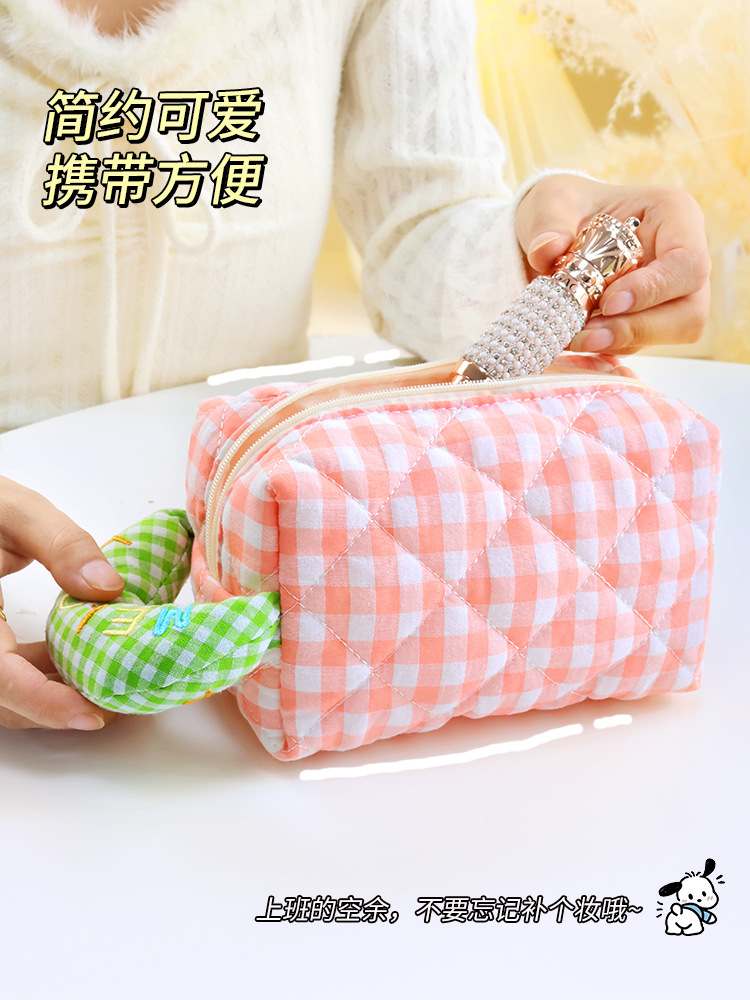 Macaron bolsa de cosméticos de color bolsa de lavado portátil de alta apariencia bolsa de almacenamiento de gran capacidad bolsa de almacenamiento de maquillaje lindo ins