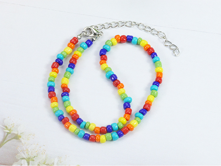 Pastoral Color Block Plastic Resin Beaded Women's Necklace display picture 3