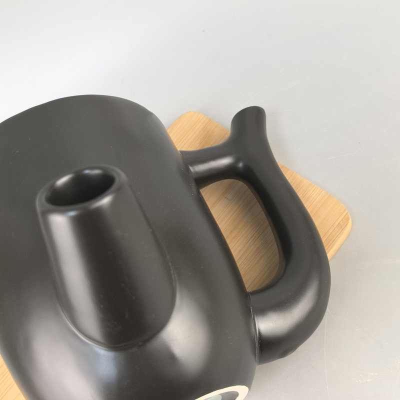 Taza de mariyuana de cerámica creativa doble pipa de café taza de cáñamo logotipo para fumar mayorista transfronterizo Europa y América