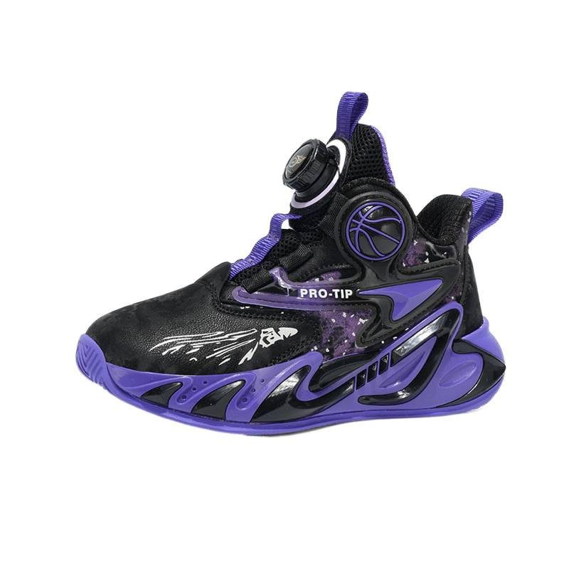 Fábrica de explosión giratoria de hebilla de cuero zapatos de suela gruesa antideslizante zapatos de baloncesto frescos para niños al aire libre