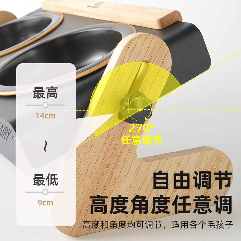 Perro portátil al aire libre acampando gatos retro cerámica alta pie doble tazón tazón para perros tazón para gatos pequeños perros artículos de tazón para mascotas