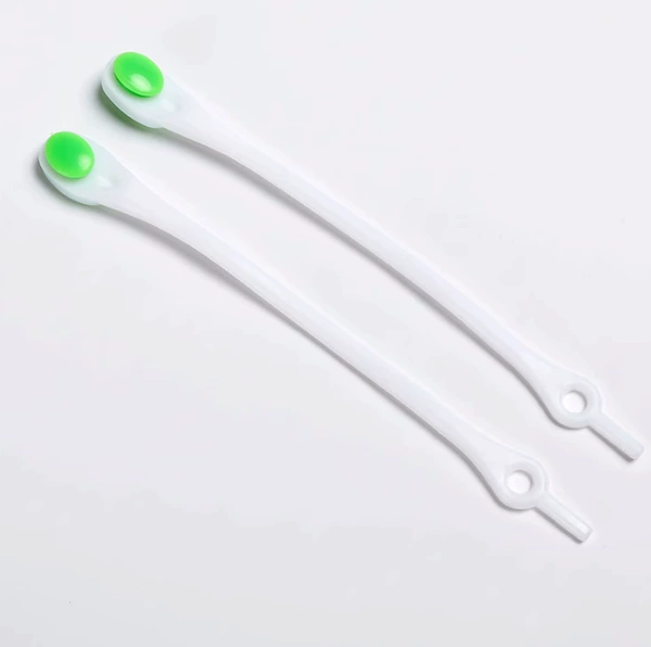 White green shoelaces