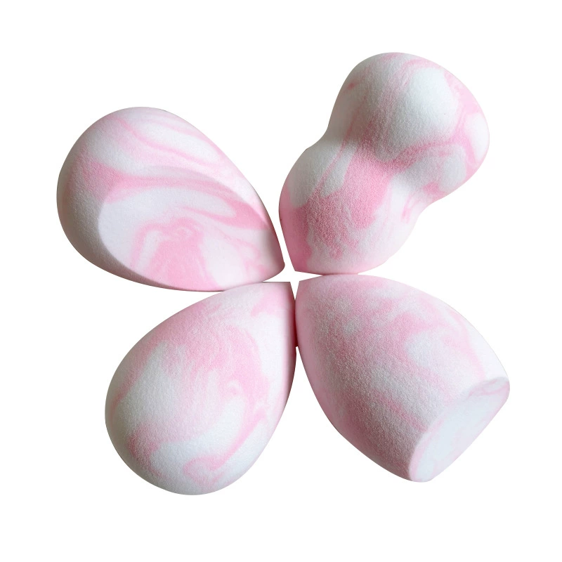 Спонж для макияжа Beauty Egg, двухцветный мраморный рисунок, использование сухое и влажное, супермягкий 0.009 кг