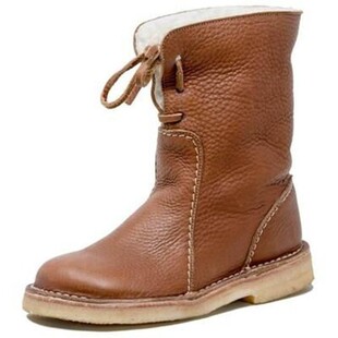 Cross-border New Foreign Trade Women's Boots Spot Solid Color Root Medium Casual Round Head 43 Large Size Martin Boots Snow Boots Women