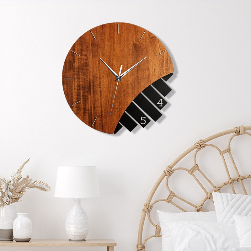 Cross-border retro americano viejo reloj de pared creativo madera sólida reloj silencioso reloj de decoración de la sala de estar doméstica
