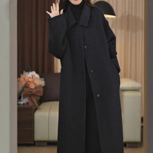 2025秋冬新款双面手缝羊绒大衣女韩系显瘦显高娃娃领百搭毛呢外套