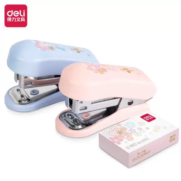 Deli 0257 Mini Stapler Set 0259 Student Small Stapler Labor-Saving Stapler No. 12 Staples