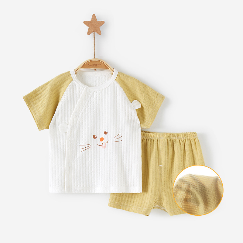 Ropa de verano para bebés traje de Niños de manga corta dividida niña niños de 1 año bebé recién nacido 2 ropa de bebé delgada de verano