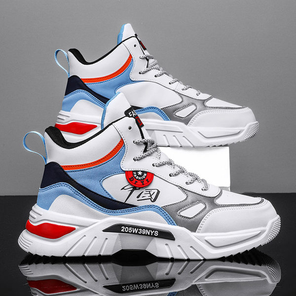 Giày sneaker cao cổ phối màu, lót nhung giữ ấm, đế cao su, dây buộc — 9013 Mẫu giày đơn Bai Lanyue, 9013 mẫu giày đơn màu đen và vàng, 9013 mẫu giày đơn màu đen xám, 9013-1 cộng với nhung trắng đen xám