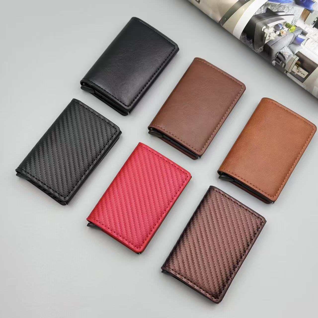 Explosiones transfronterizas bolsa de tarjetas RFID antirrobo cepillo antimagnetizante aleación de aluminio tarjeta bancaria cubierta bolsa de tarjetas metálicas fabricantes de comercio exterior