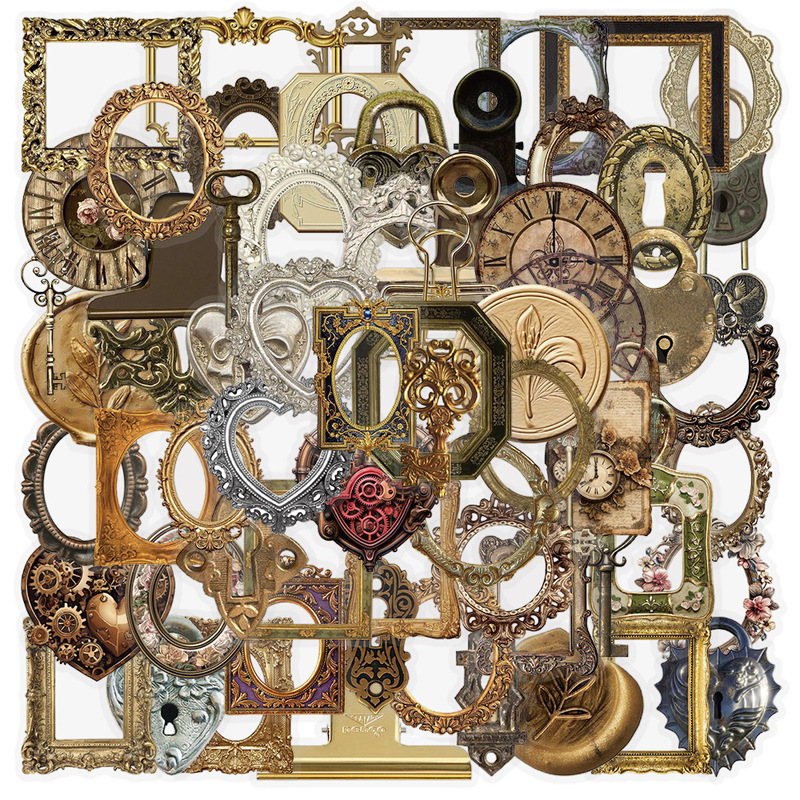 50 retro photo frame stickers computer hand ledger phone case diary skateboard guitar decoration stickers