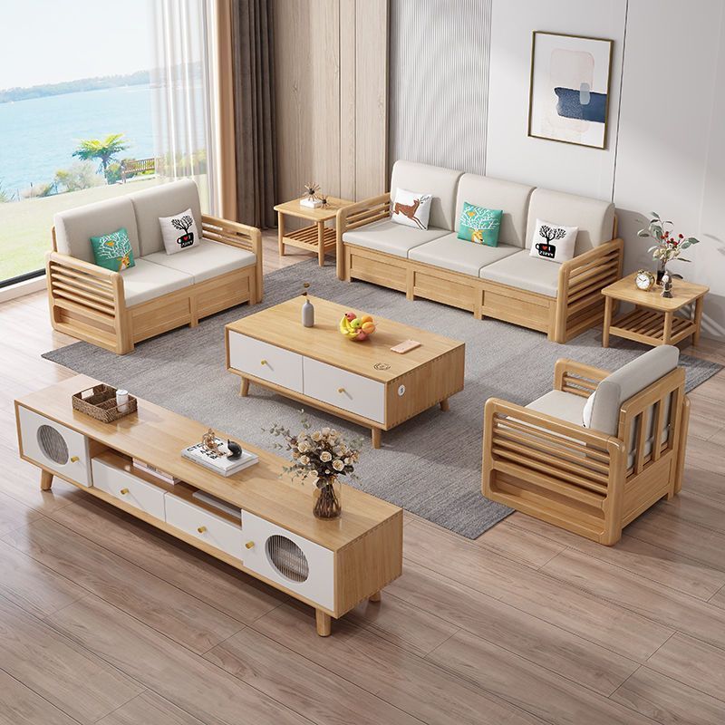 Simple sala de estar de almacenamiento en el hogar caja alta apartamento pequeño con concubina imperial invierno y verano nórdico de doble uso de madera maciza sofá combinación al por mayor