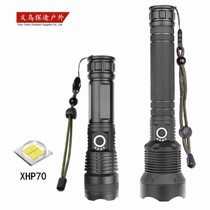 XHP50可充电手电筒长续航户外便携变焦战术手电筒强光爆亮镭射炮