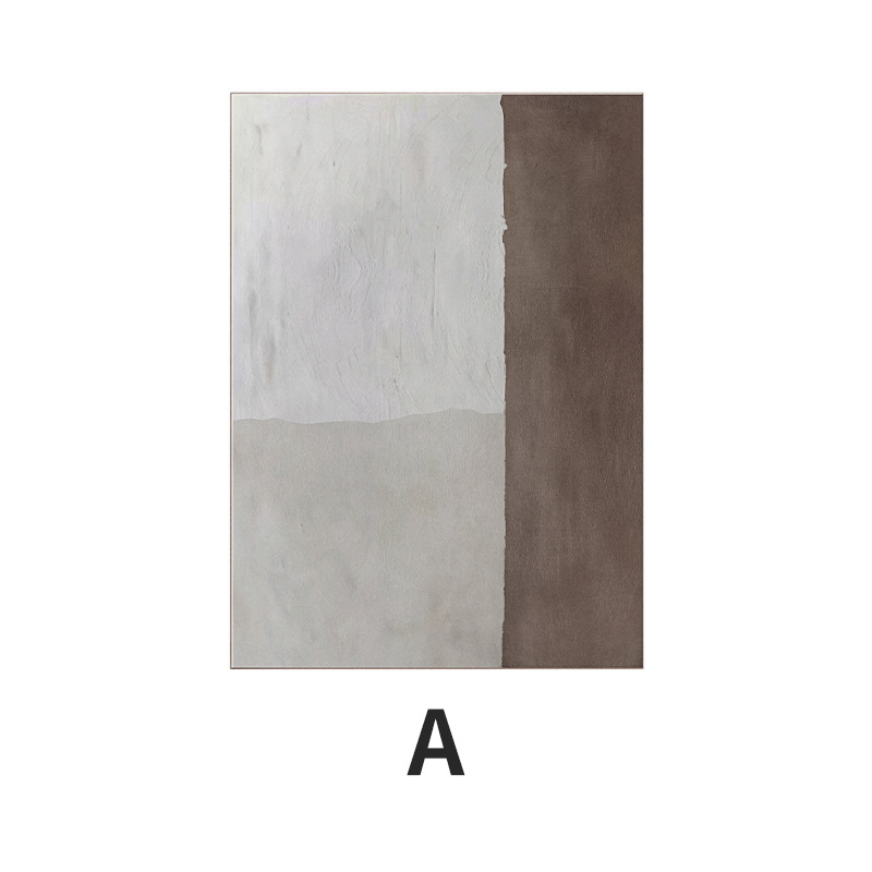 沈白日本式の寂しい赤貧乏風の装飾画の客間のソファーの背景の壁画の双連の抽象的な色の塊のベージュ色の掛け画