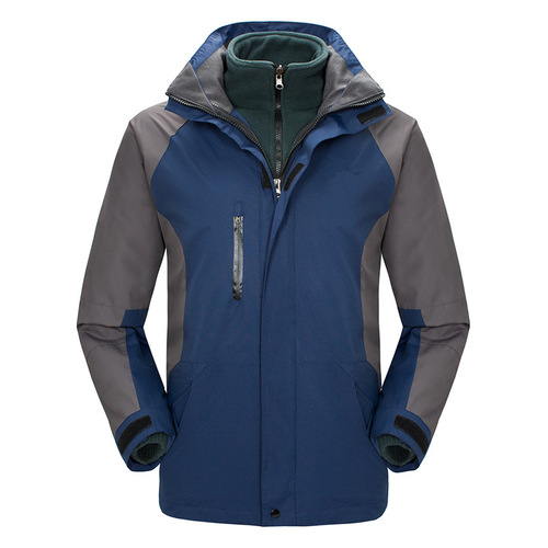 Autumn and winter velvet thickened mountaineering jacket detachable men's and women's outdoor three-in-one jacket cold weather clothing