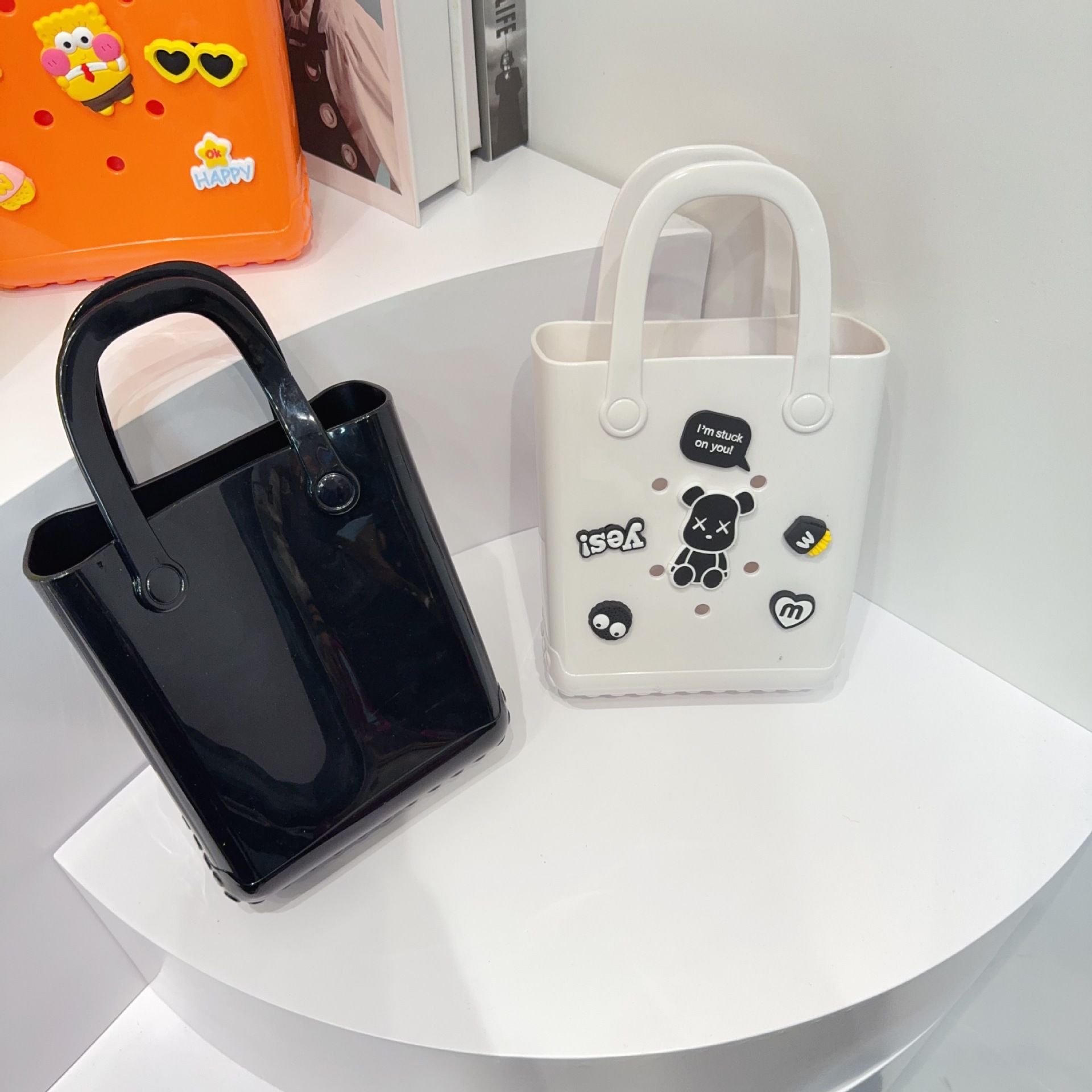 Jelly Bag 2025 New Cross-border DIY Hole Bag, Cartoon Doll, Children's Bag, Beach Baby, Toiletries and Vegetable basket bag undefined