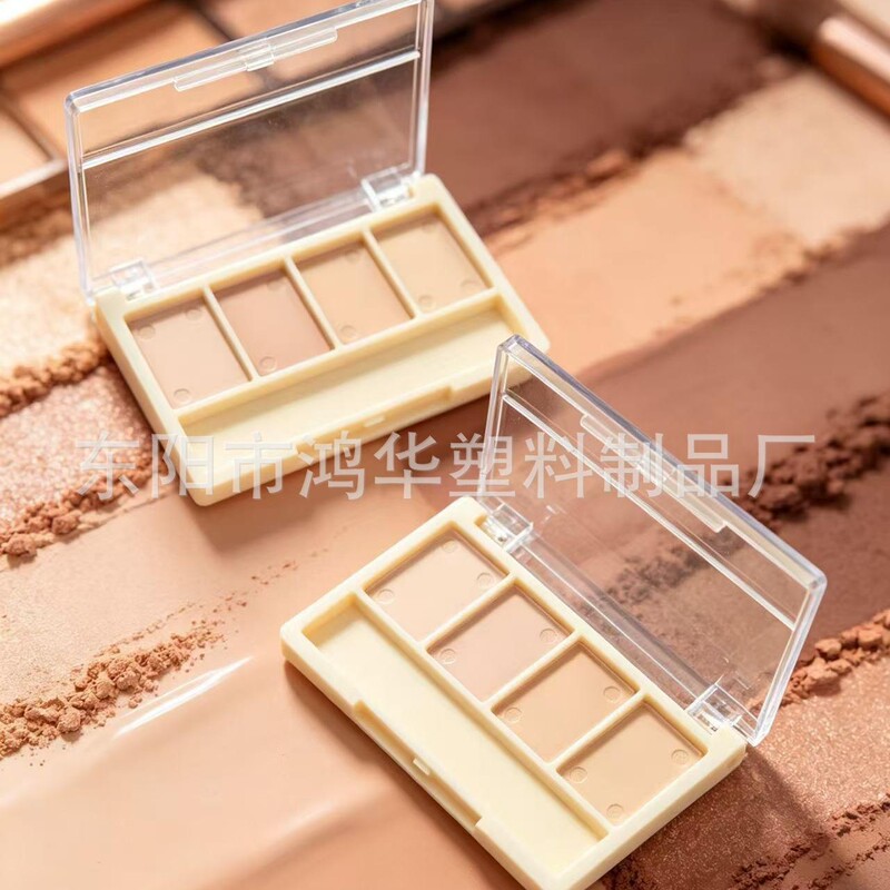 Transparent Flip-Top 4-Color Concealer Palette Empty Box Handmade Powder Case Transparent Flip-Top 4-Color Concealer Palette Empty Box Handmade Powder Case