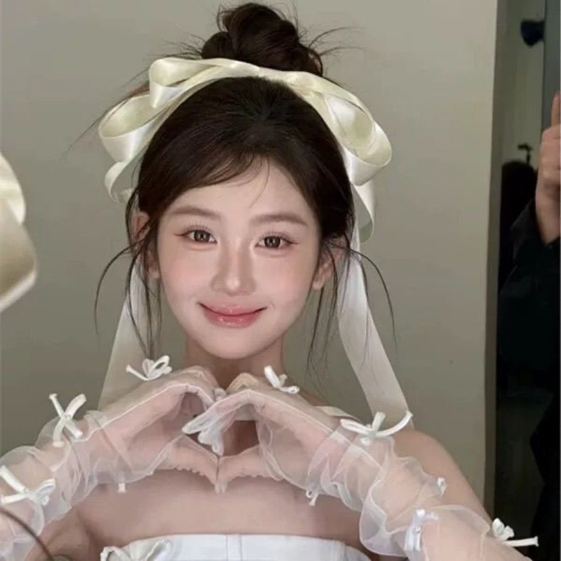 垂れ耳ウサギ～ミントグリーンのリボンヘアピン、韓国風リボンヘアピン、甘い雰囲気の写真撮影用ヘアアクセサリー|undefined