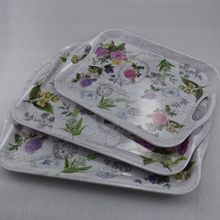 工厂定制竹纤维托盘，密胺，任意花色双耳定制餐具