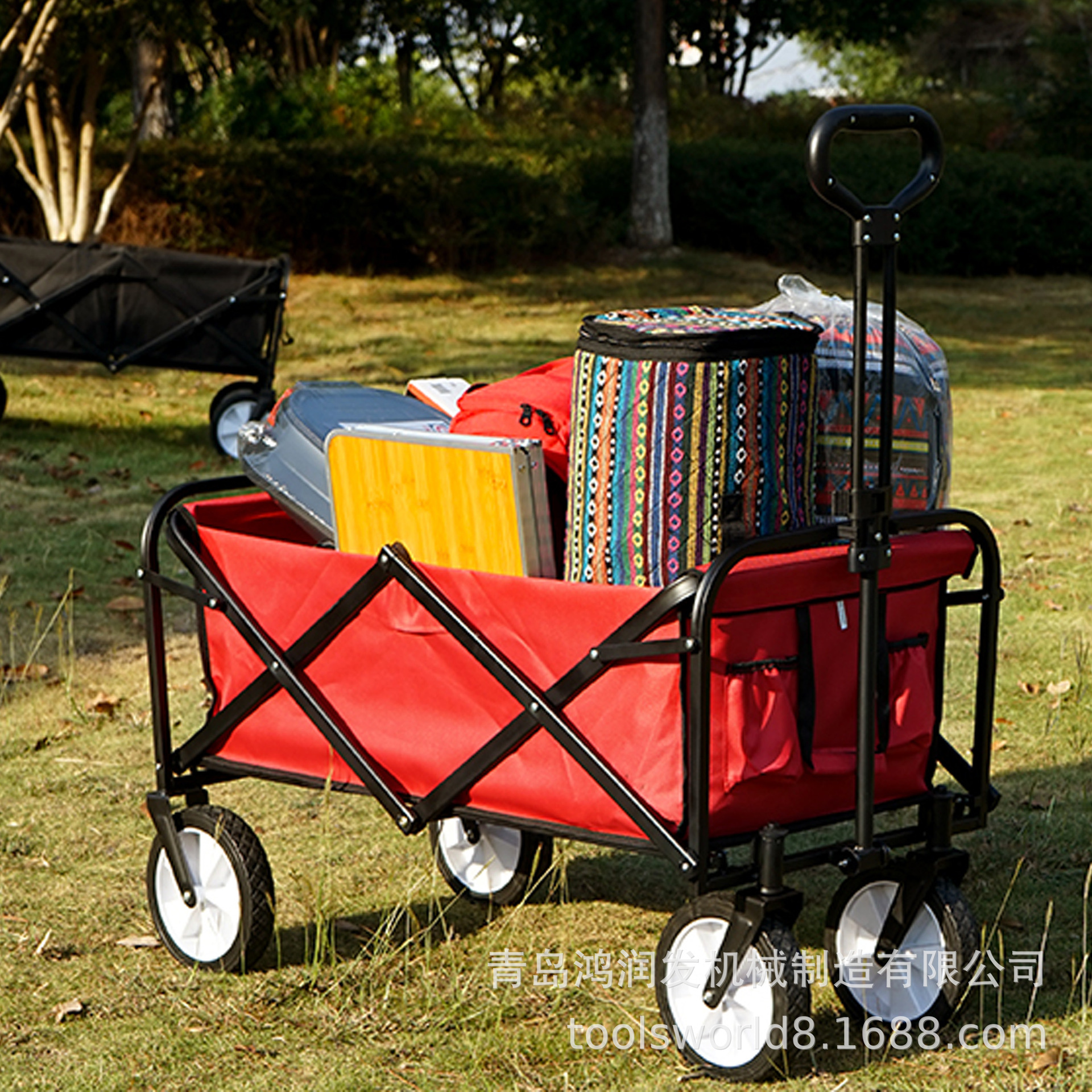 厂家供应户外折叠营地露营可折叠布兜工具车多用途便携式野营车