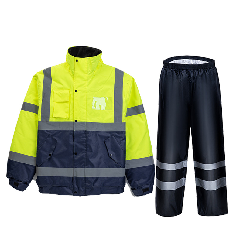 División chaqueta de lluvia reflectiva chaqueta de lluvia pantalones de lluvia conjunto de transporte al aire libre de servicio sanitario chaqueta de lluvia algodón chaqueta de lluvia para automóviles eléctricos
