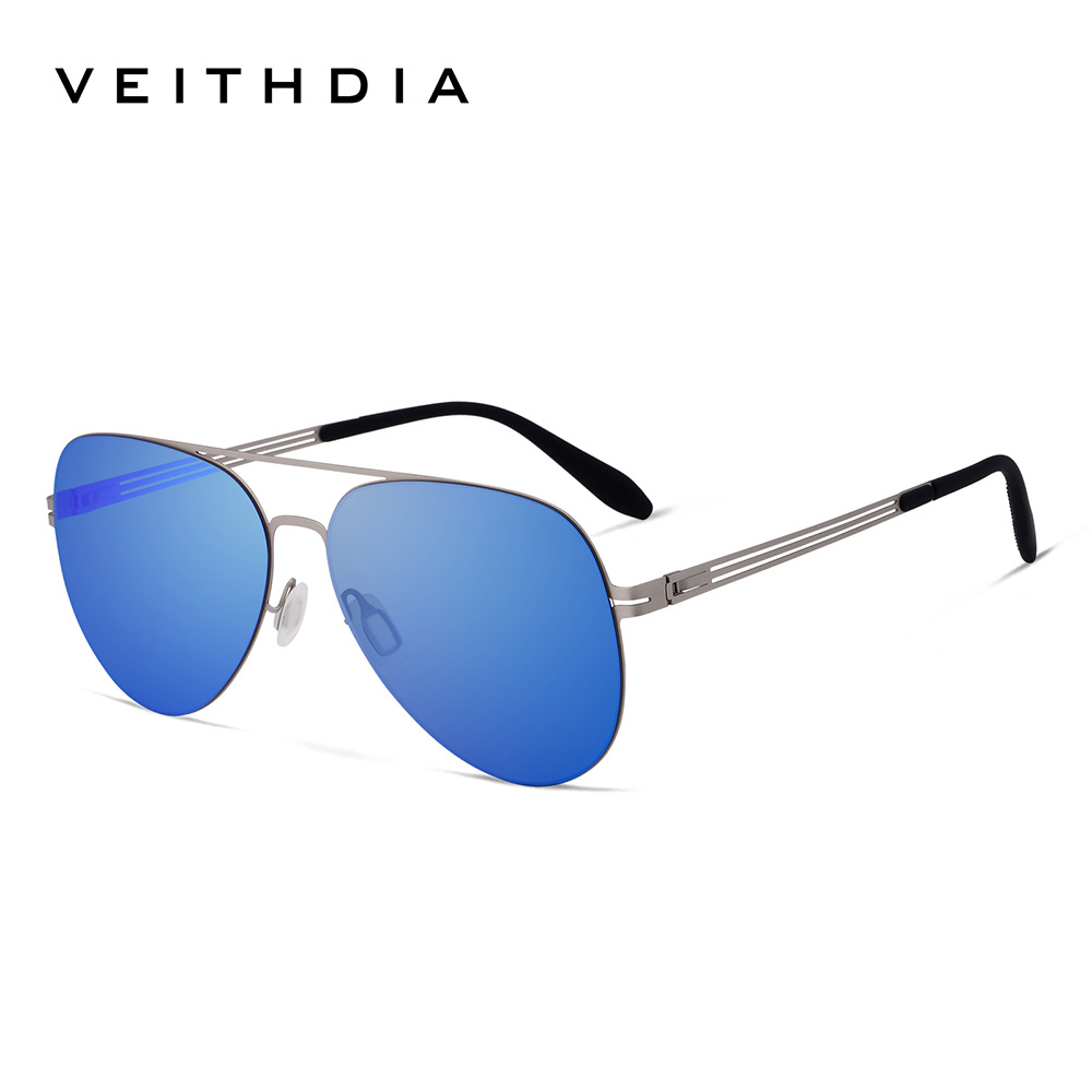 Gafas de aviador con montura redonda para hombre y mujer, acero inoxidable elástico, protección UV polarizada de nailon de alta definición, transmisión en vivo transfronteriza, en stock 8218